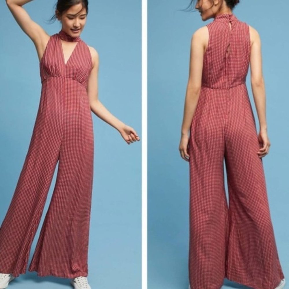 Anthropologie Maeve Farida Mock Neck Jumpsuit